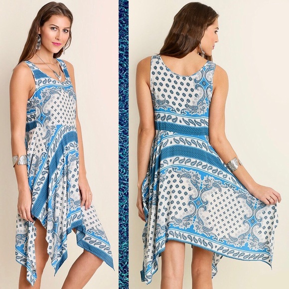 “Sarah” Fit & Flare Sleeveless Print Dress - Picture 3 of 4